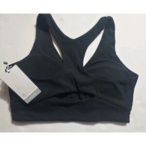 Zella Studio Luxe Black Sports Bra Women’s Athletic Open Back NWT. Medium. HL403